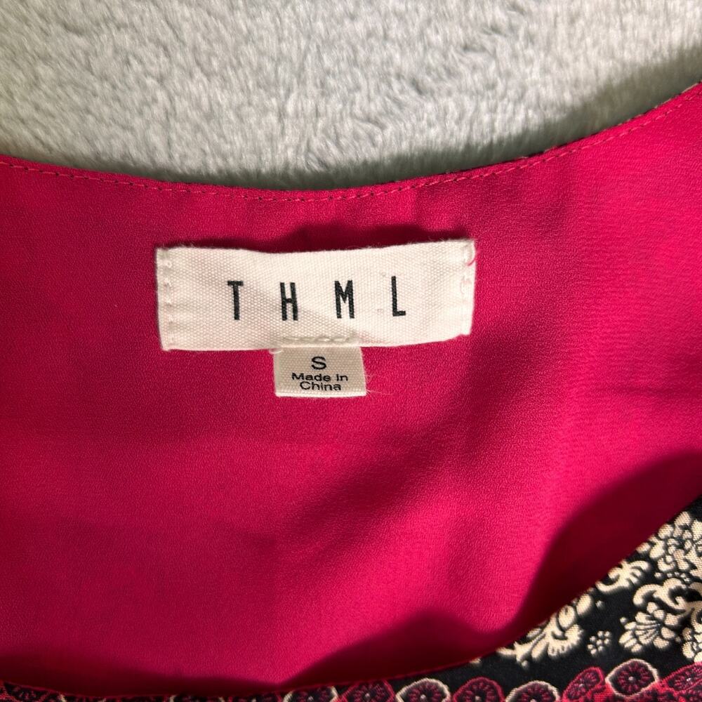 NWOT THML Layered Spaghetti Strap Slip Dress Womens Small Hot Pink Boho Summer - Picture 3 of 5